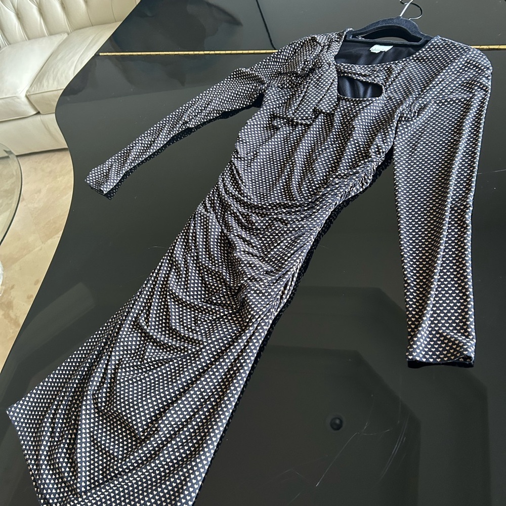 Tracy Reese Black and White Long Sleeve Dress